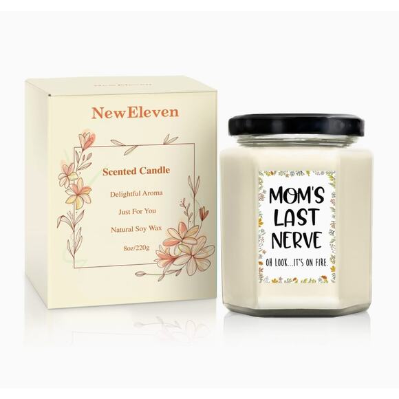 Candle for Mom Lavender Soy Mothers Day Gift Glass Jar Funny Joke Last Nerve - Picture 1 of 9